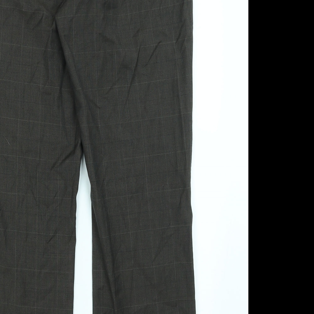 NEXT Mens Brown Check  Dress Pants Trousers Size 32 in L29 in