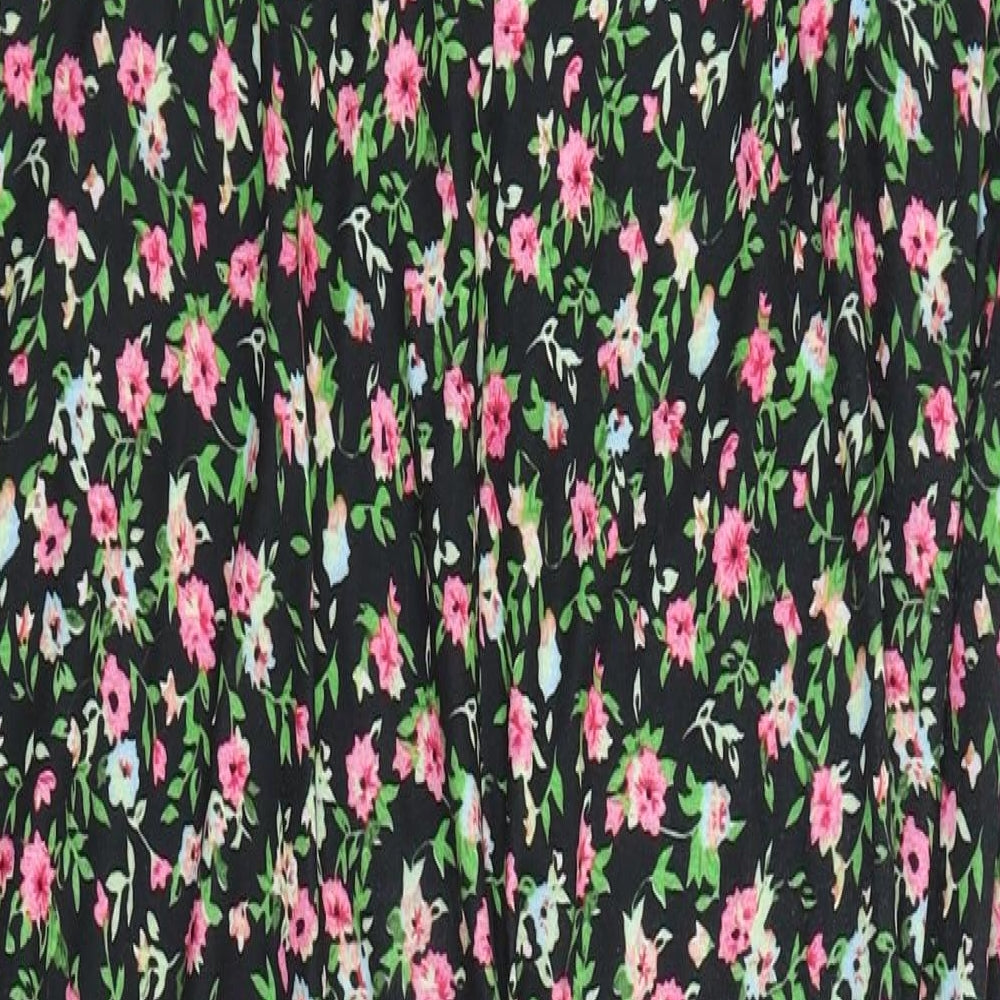 ASOS Womens Black Floral  Dungaree One-Piece Size 12 L27 in