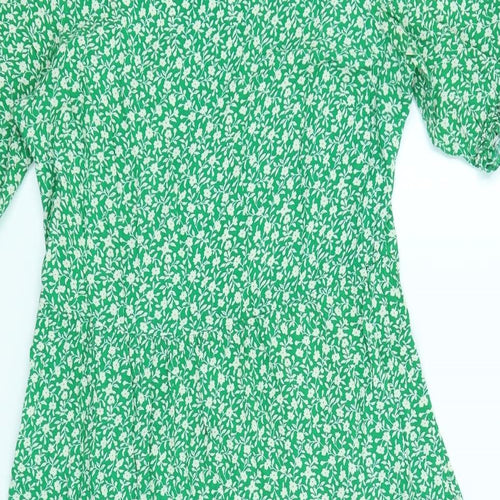 New Look Womens Green Floral  A-Line  Size 10