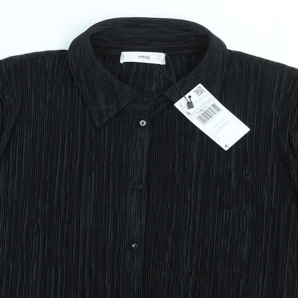 Mango Womens Black   Basic Button-Up Size S