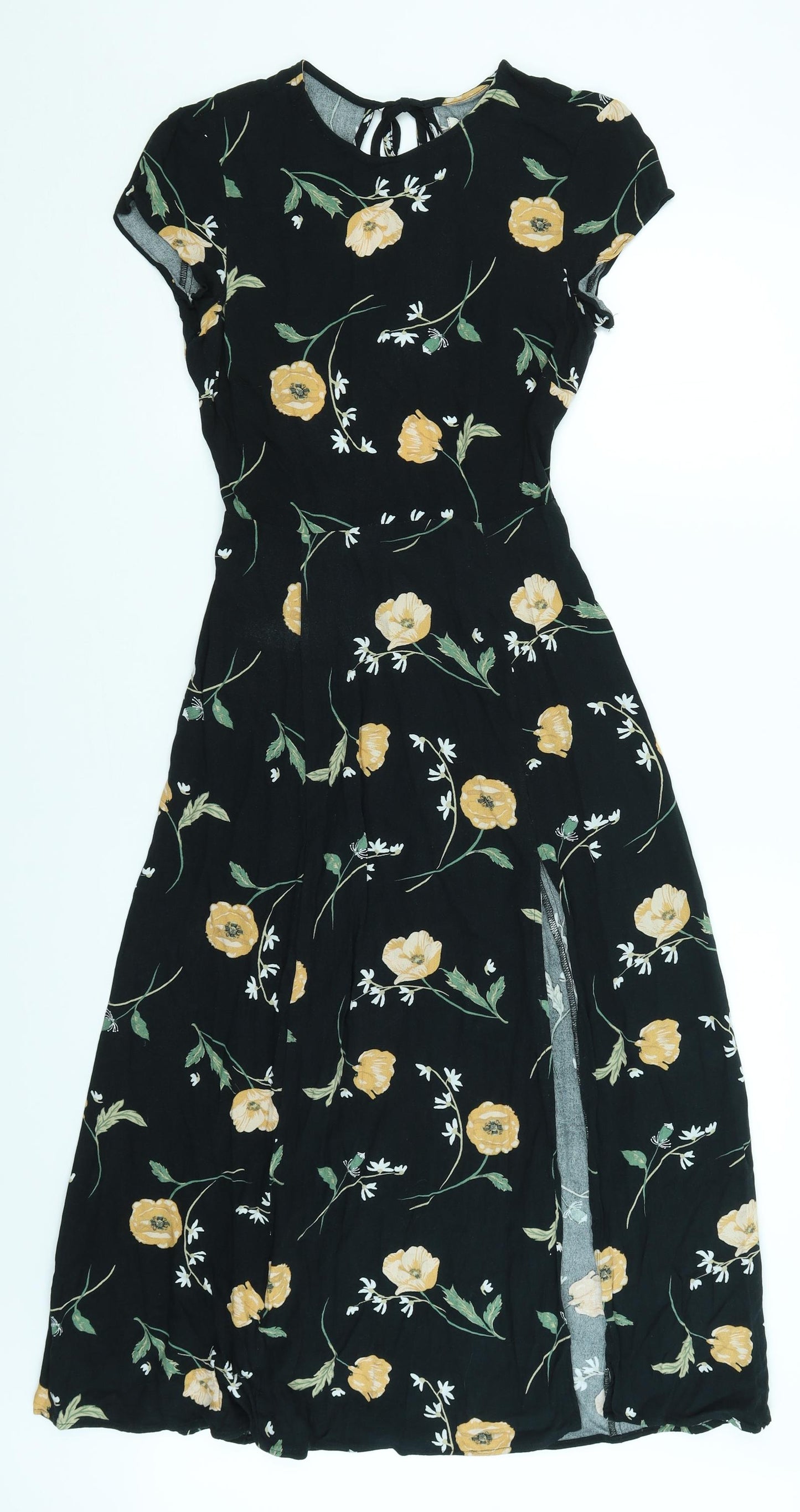 Preworn Womens Black Floral  Slip Dress  Size S