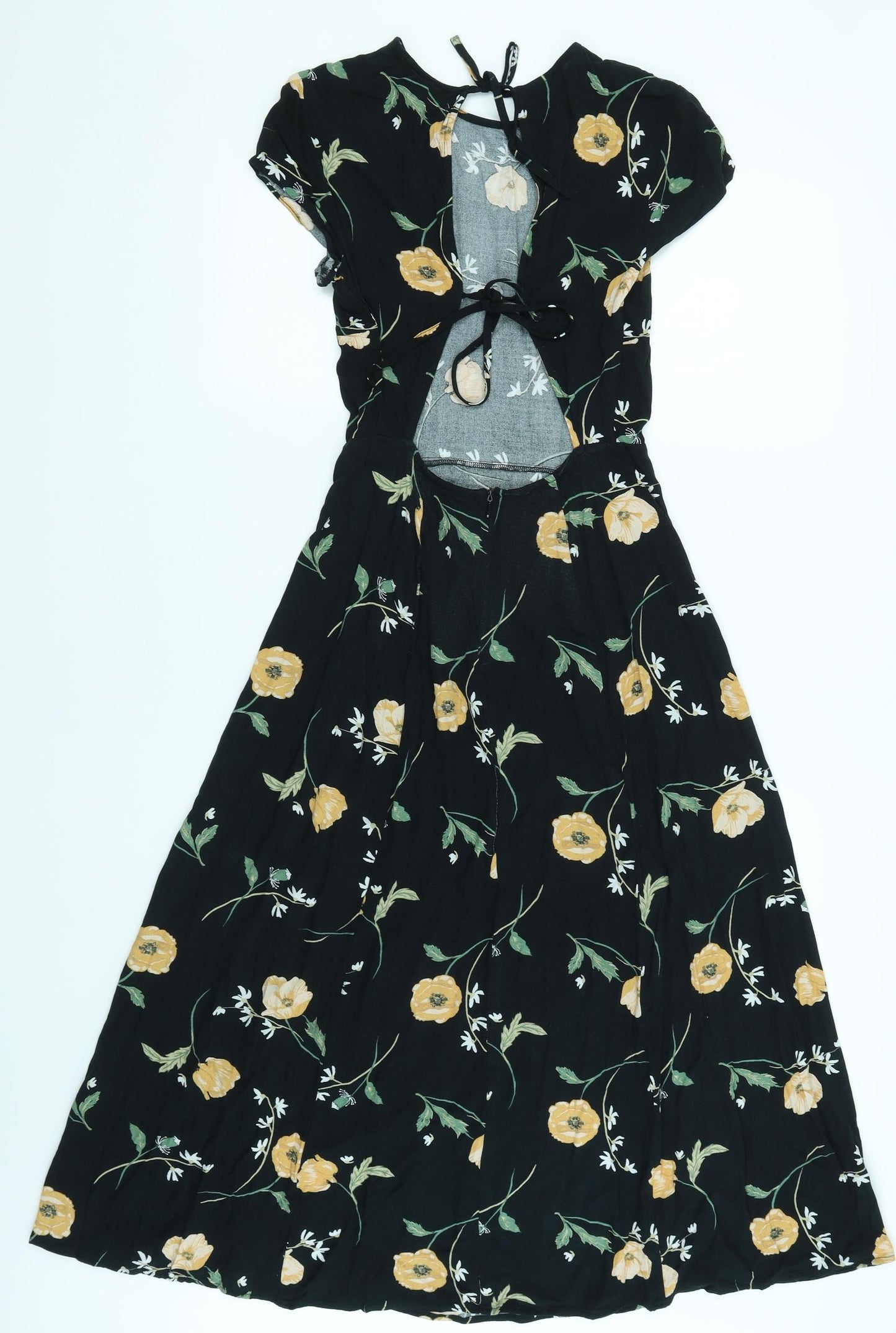 Preworn Womens Black Floral  Slip Dress  Size S