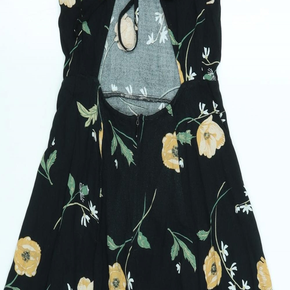 Preworn Womens Black Floral  Slip Dress  Size S
