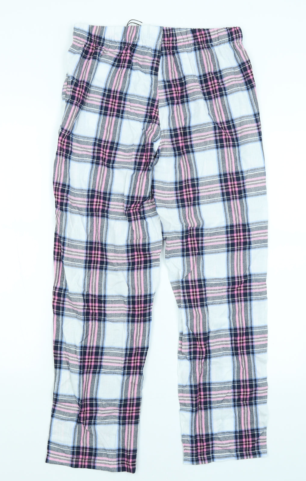 Skinny Fit Women Womens White Plaid  Capri Pyjama Pants Size S