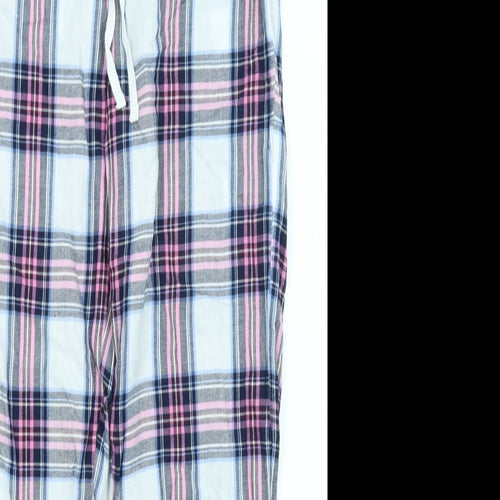 Skinny Fit Women Womens White Plaid  Capri Pyjama Pants Size S