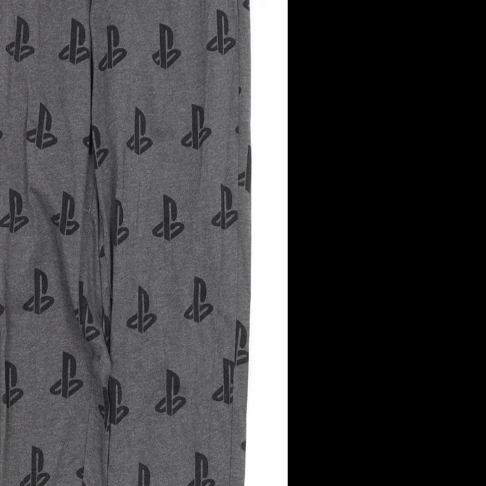 F&F Mens Grey Solid   Pyjama Pants Size S  - Playstation