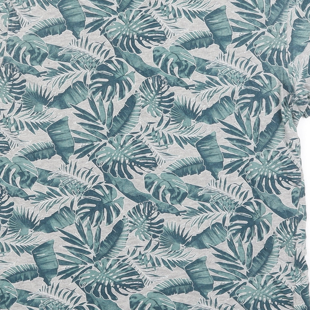 F&F Mens Grey Floral   T-Shirt Size S