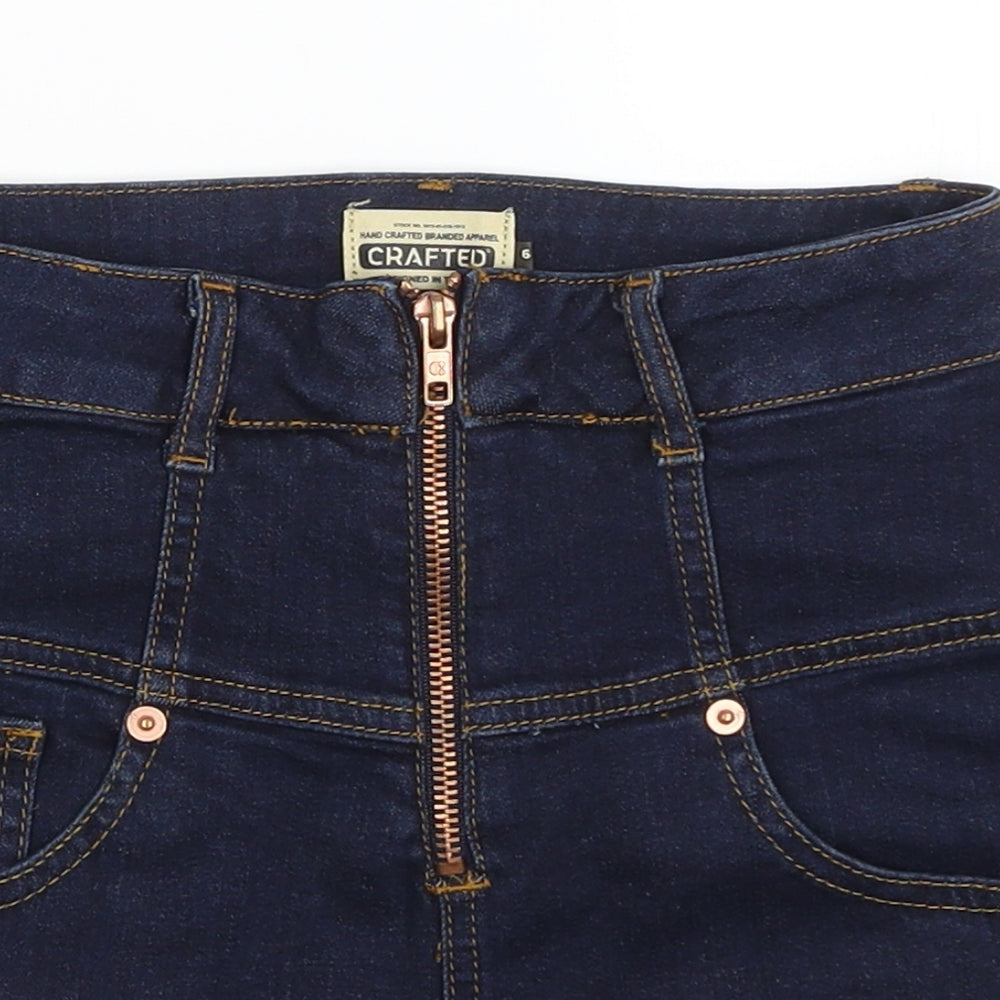 Crafted Womens Blue   Hot Pants Shorts Size 6