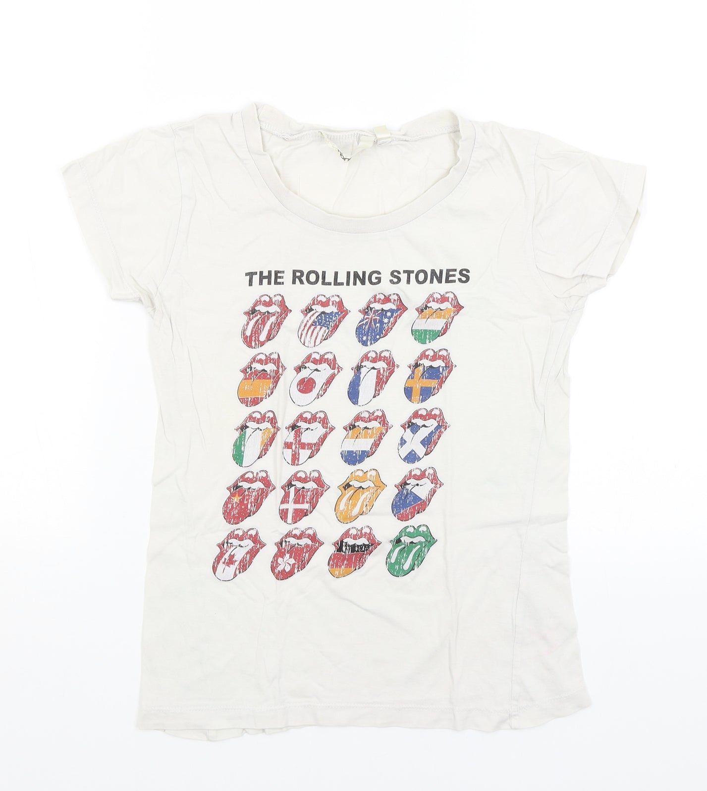 HONEY Womens White   Basic T-Shirt Size S  - The Rolling Stones