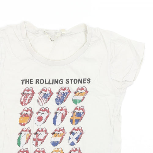 HONEY Womens White   Basic T-Shirt Size S  - The Rolling Stones