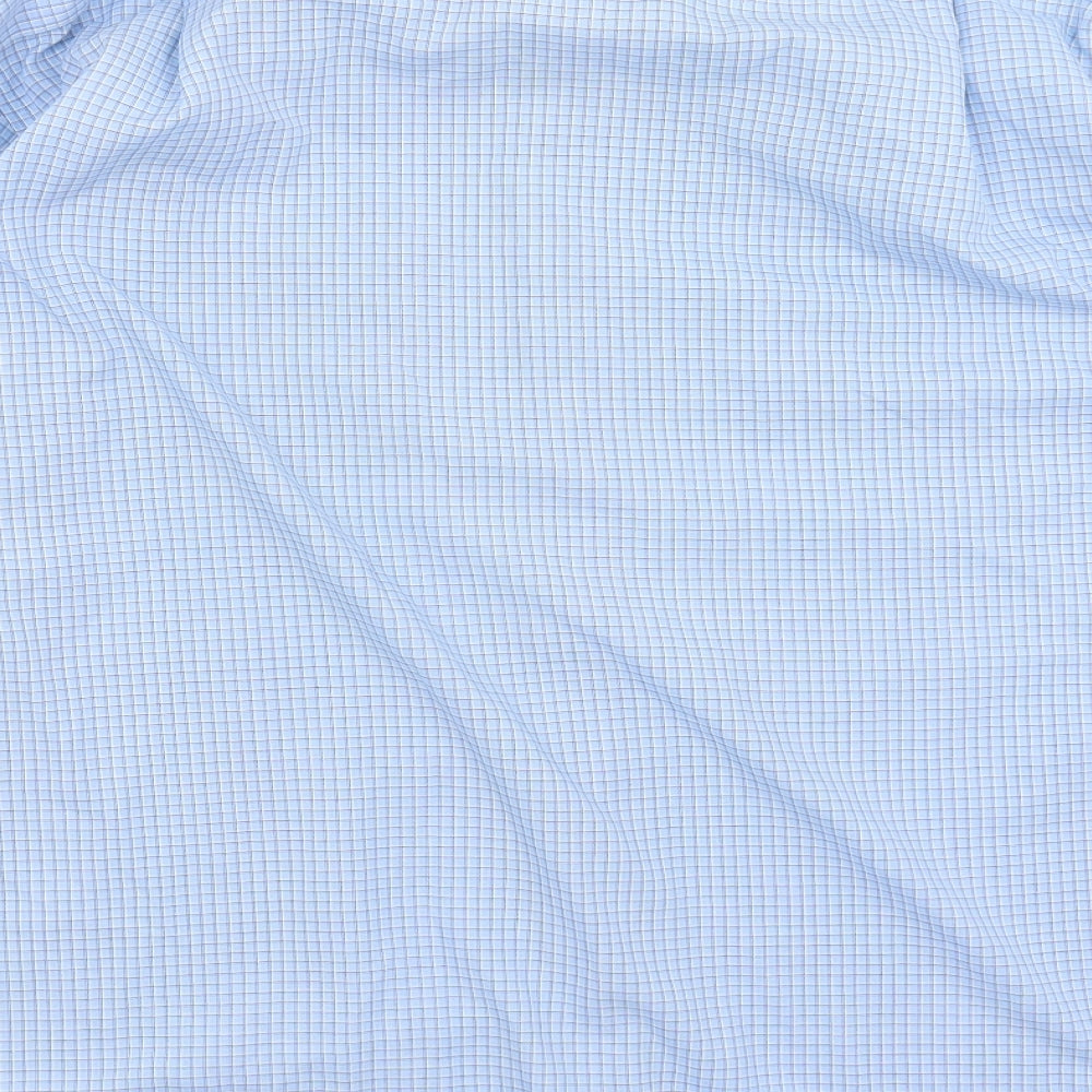 M&S Mens Blue Check   Dress Shirt Size 16.5