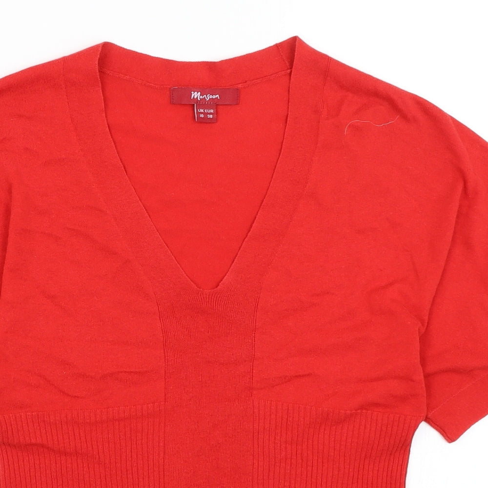 Monsoon Womens Red   Basic T-Shirt Size 10
