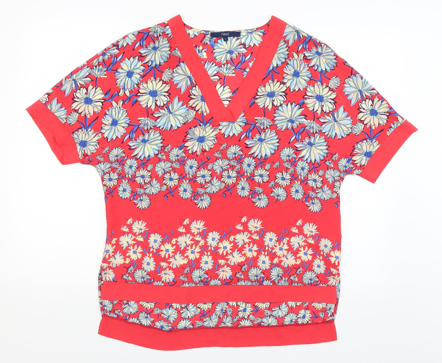 NEXT Womens Red Floral  Basic T-Shirt Size 8