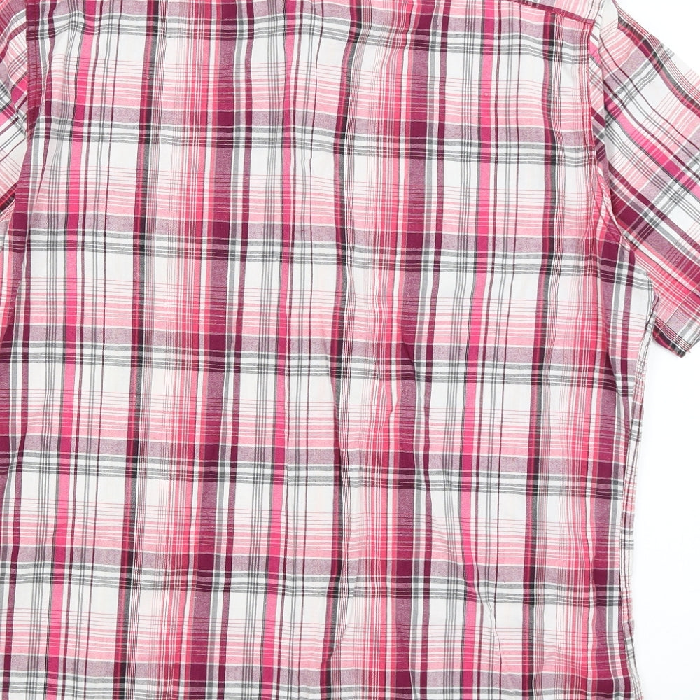 North Coast Mens Pink Plaid   Button-Up Size L