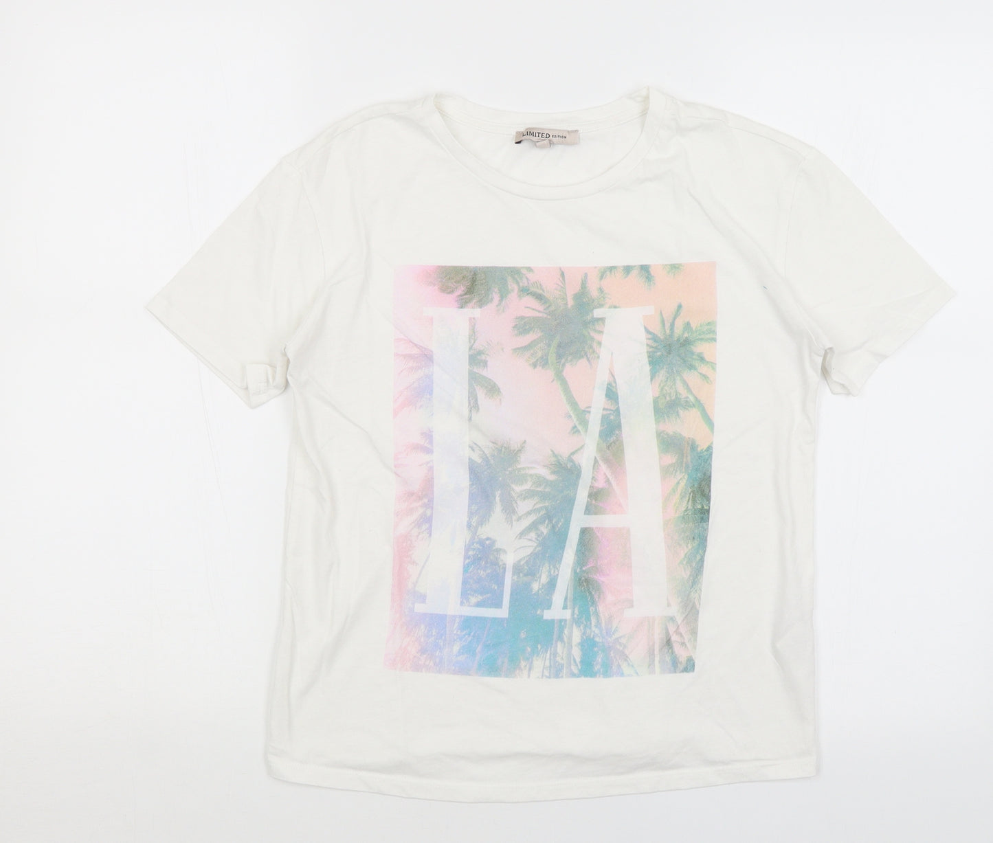 M&S Womens White   Basic T-Shirt Size 8  - LA