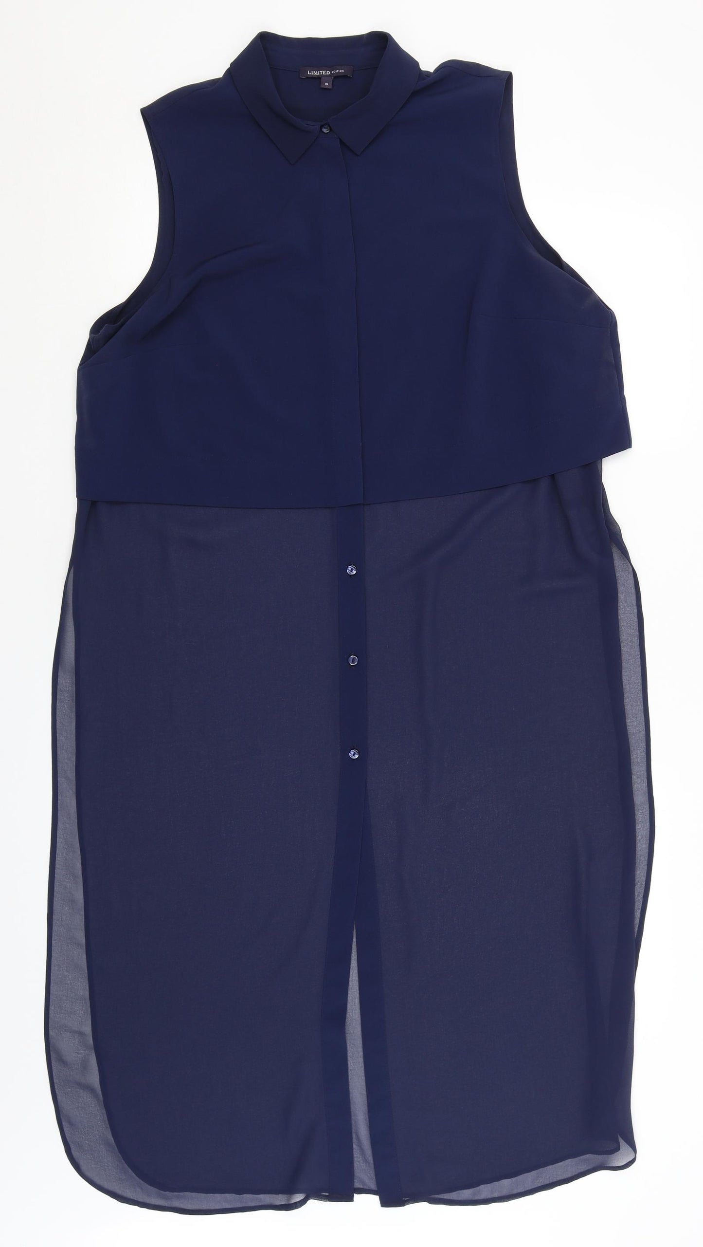 M&S Womens Blue   Tunic Button-Up Size 16