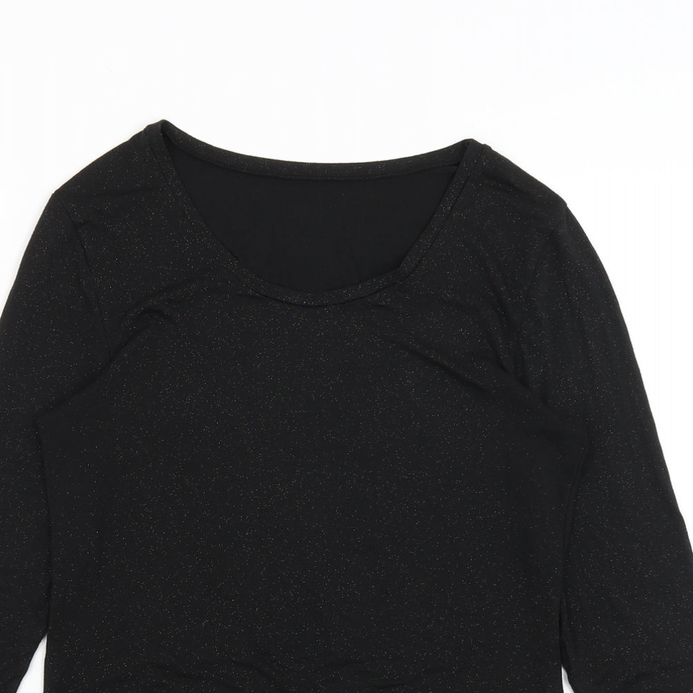 M&S Womens Black   Basic T-Shirt Size 16