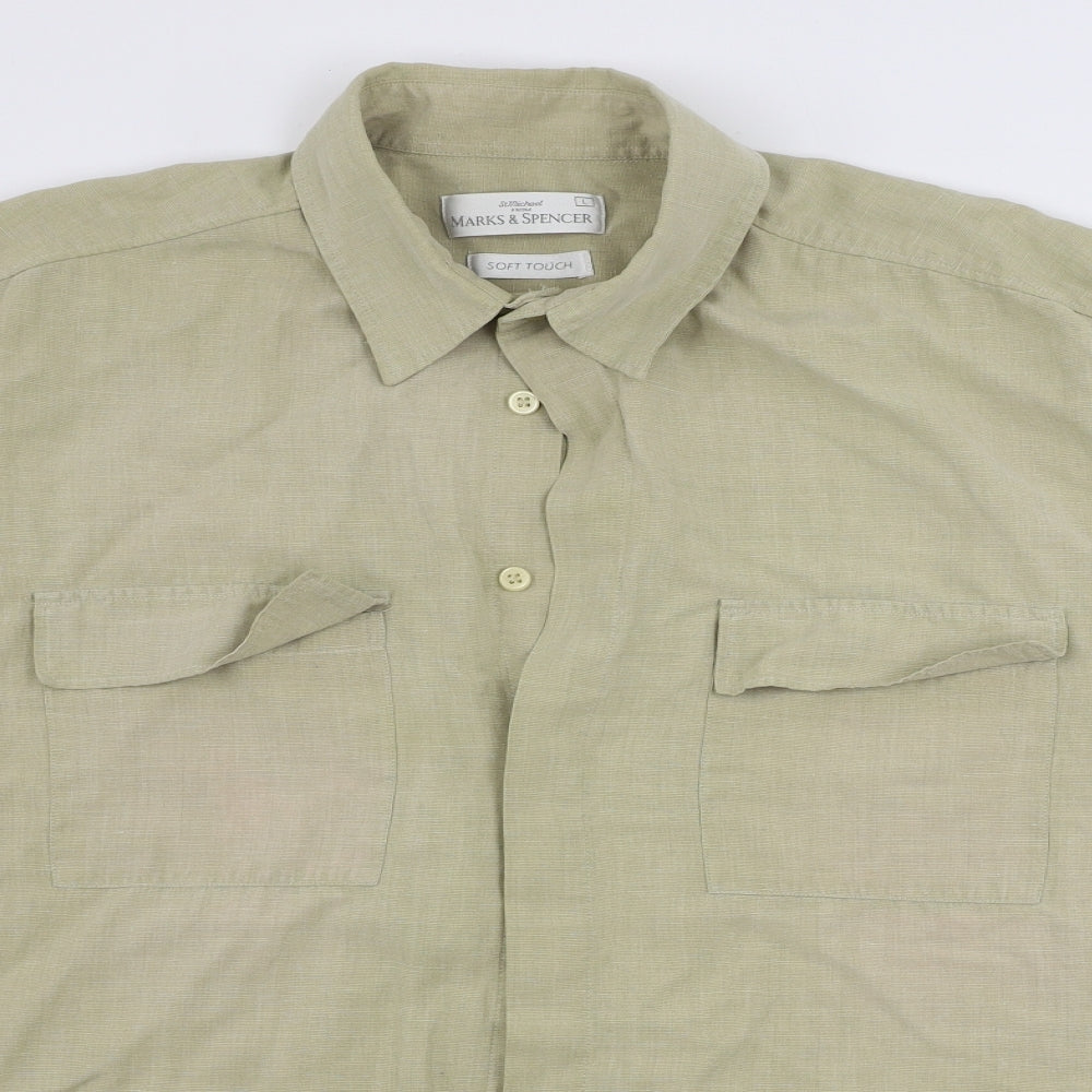Marks and Spencer  Mens Beige    Button-Up Size L
