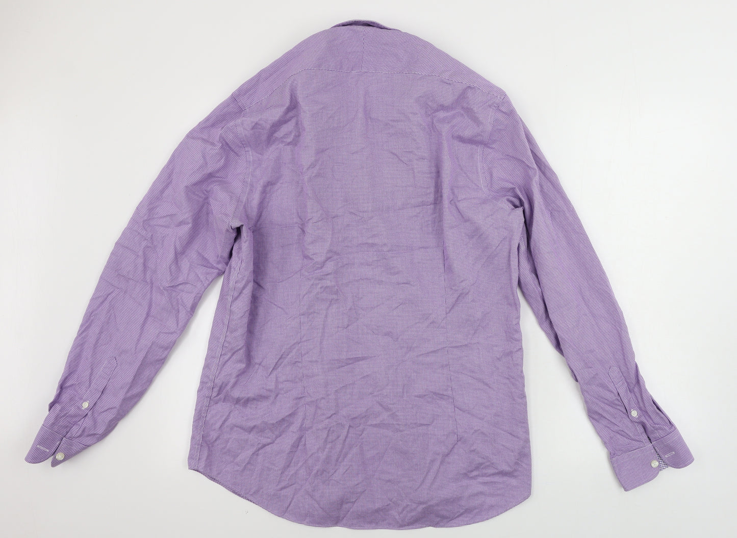 John Lewis  Mens Purple Check   Dress Shirt Size 16