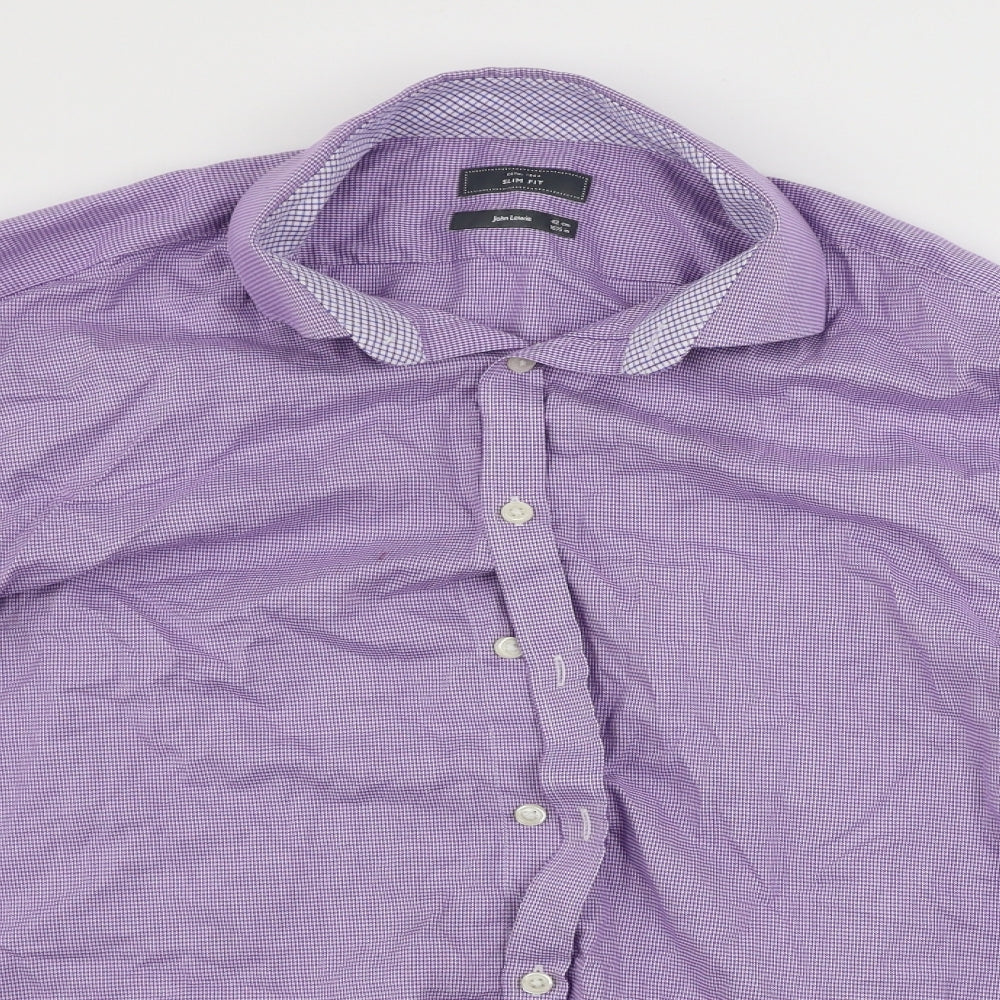 John Lewis  Mens Purple Check   Dress Shirt Size 16