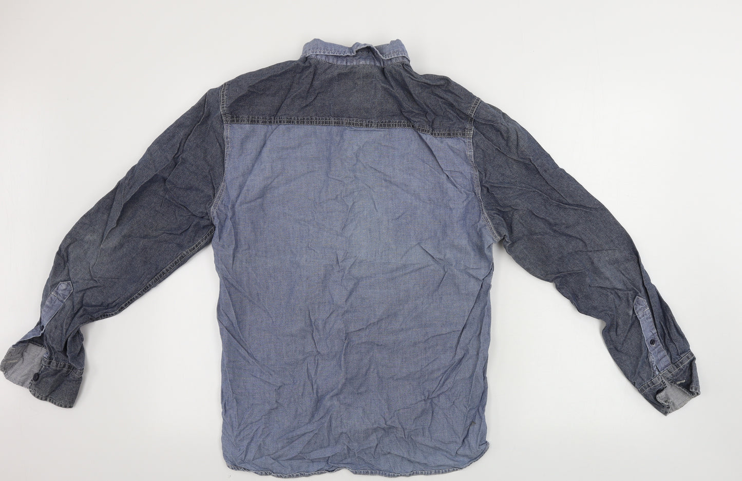 Easy Mens Blue    Button-Up Size L