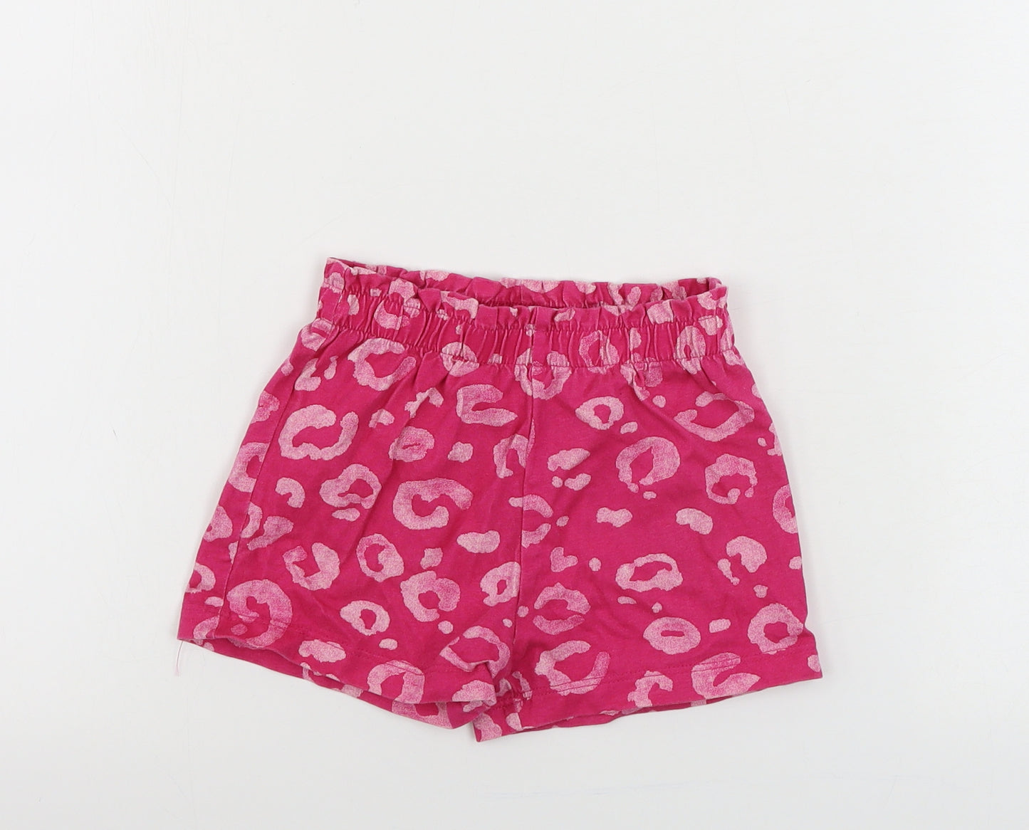 George Girls Orange Animal Print  Sweat Shorts Size 3-4 Years