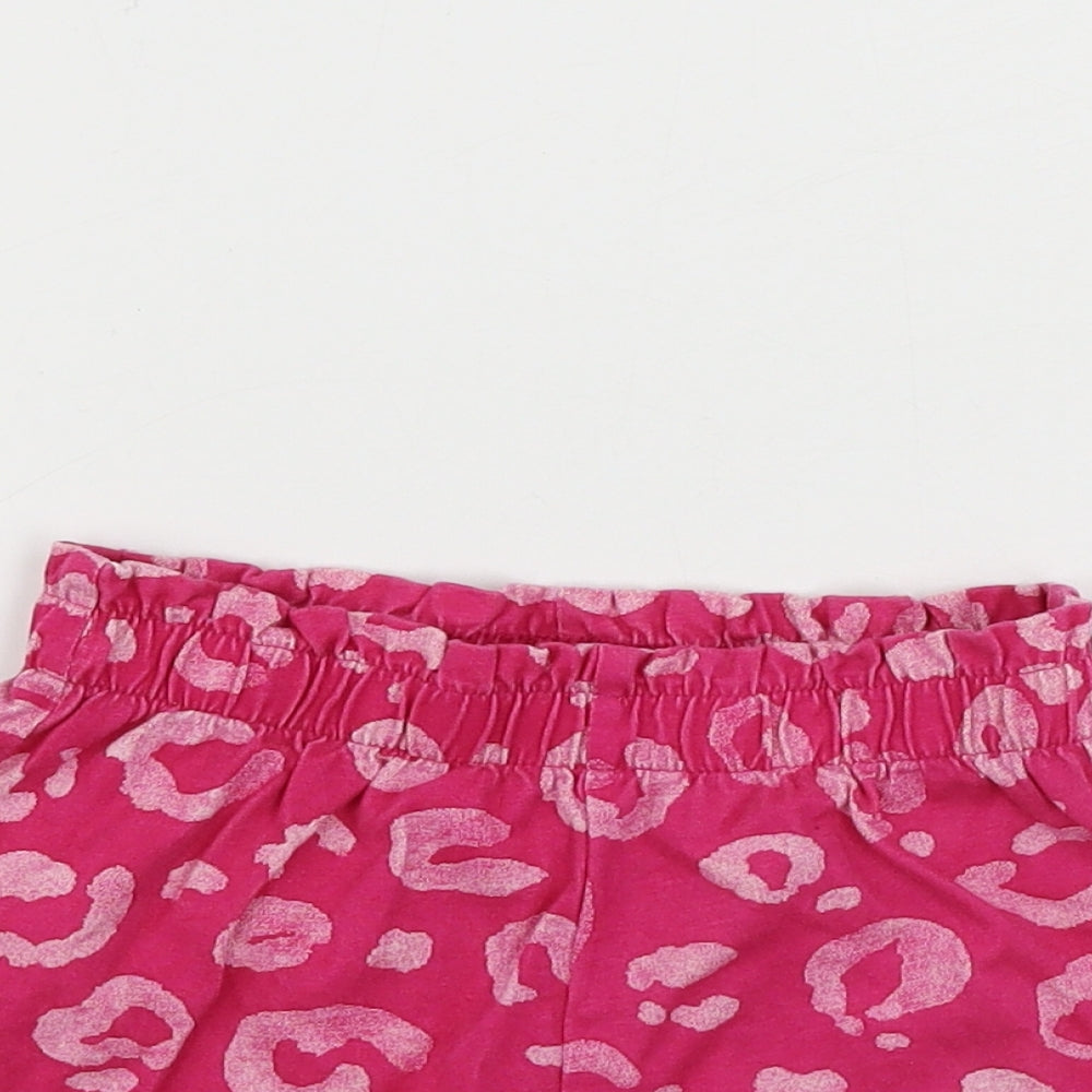 George Girls Orange Animal Print  Sweat Shorts Size 3-4 Years
