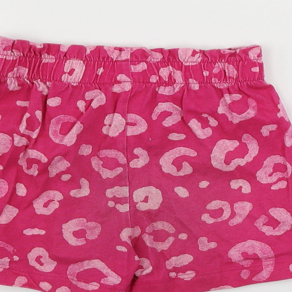 George Girls Orange Animal Print  Sweat Shorts Size 3-4 Years