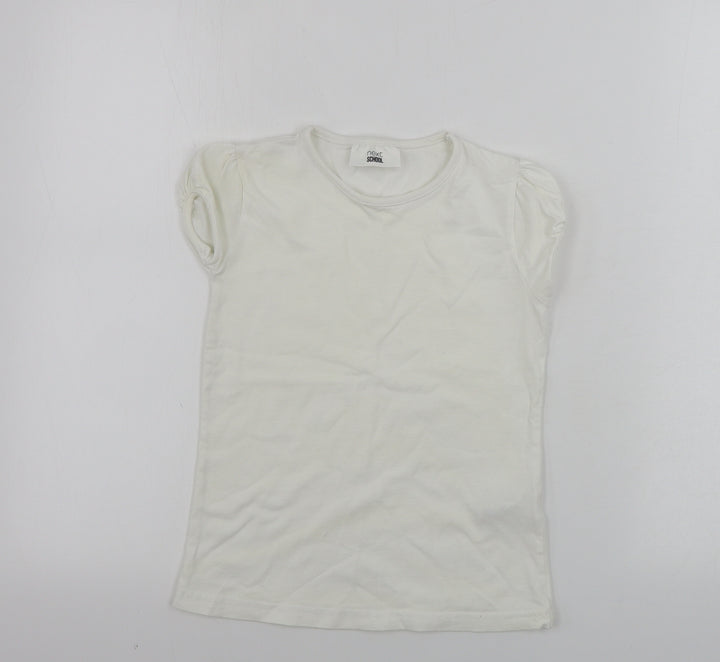 NEXT  Girls White   Basic T-Shirt Size 6 Years