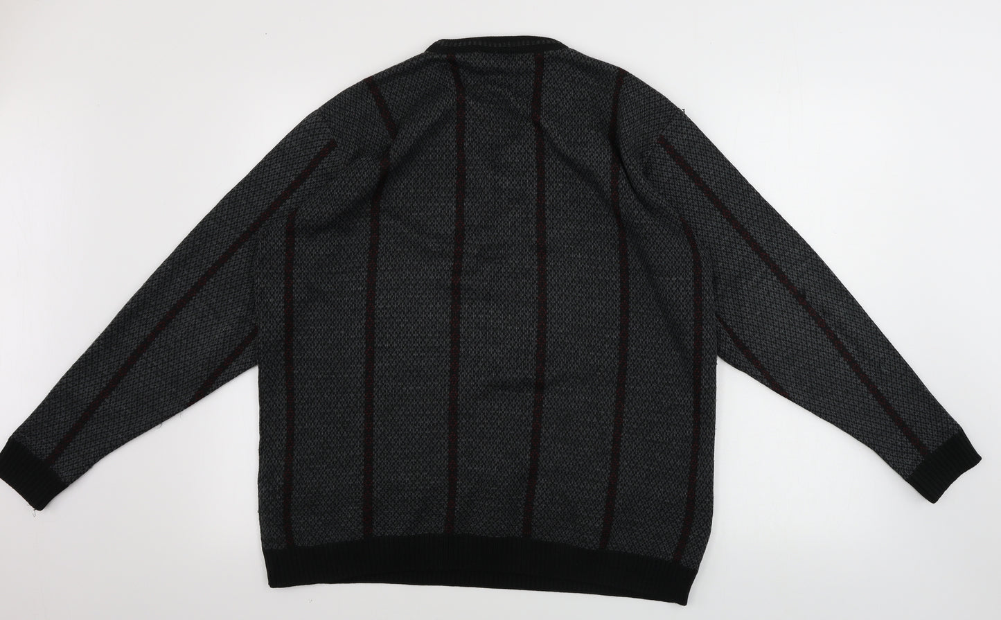 CIRCA Mens Grey Striped  Pullover Jumper Size L