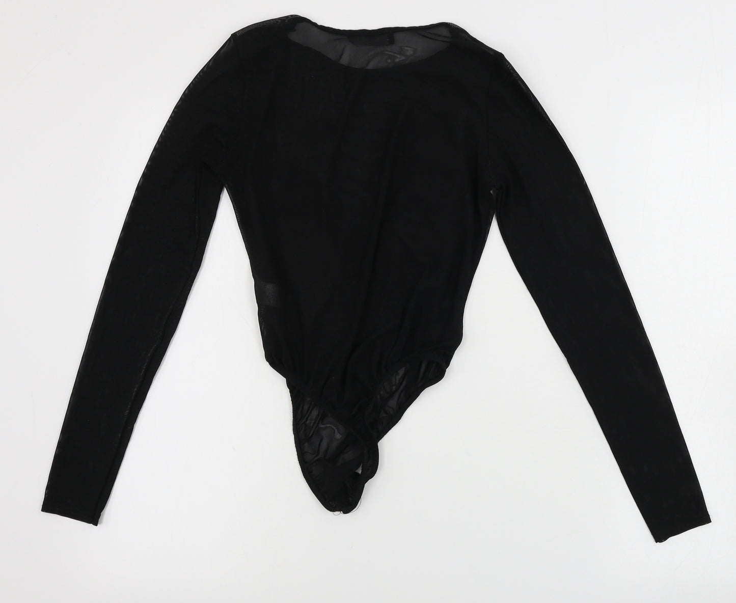 Missguided  Womens Black Floral  Bodysuit One-Piece Size 10