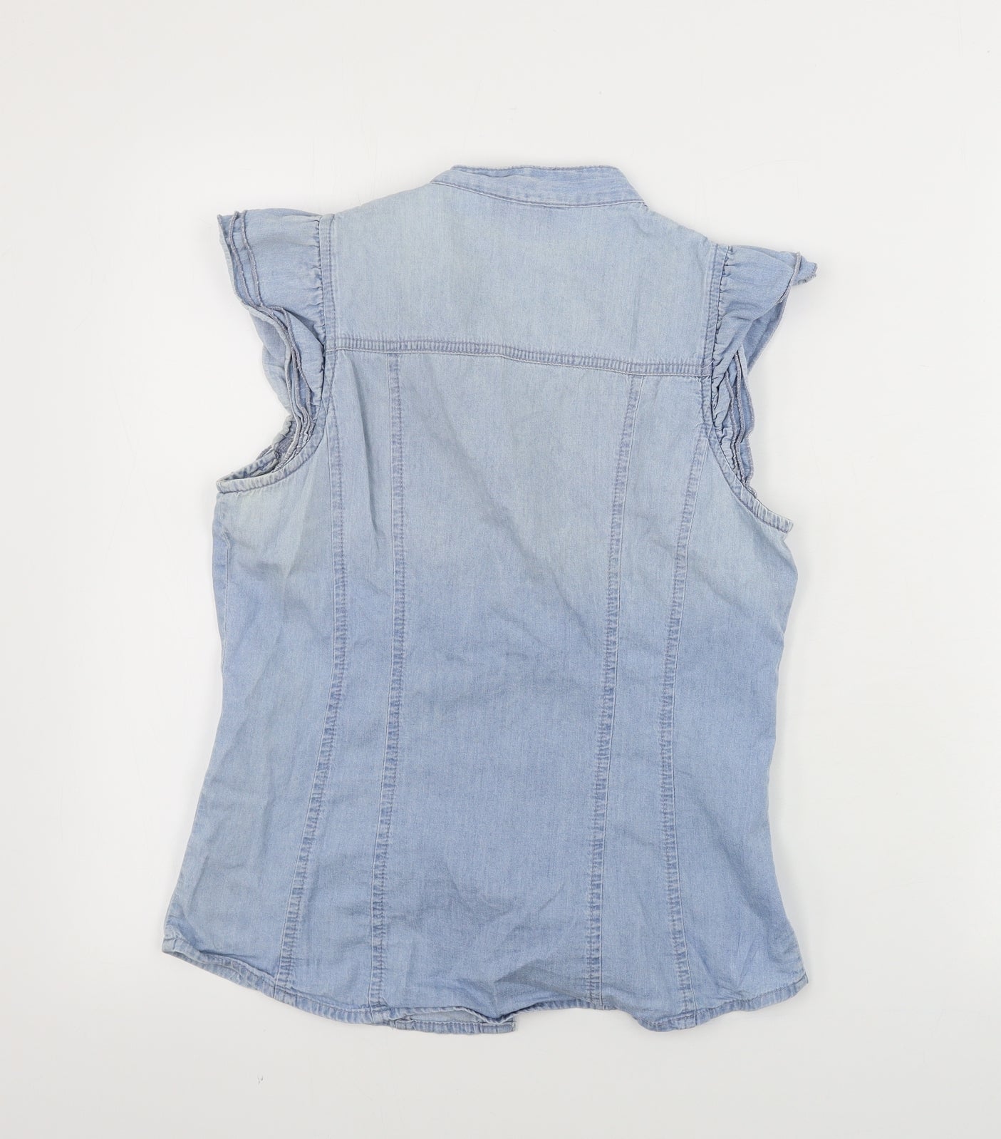 be beau Womens Blue   Basic Button-Up Size 8