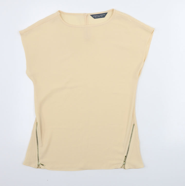 Dorothy Perkins Womens Beige Basic T-Shirt Size 6