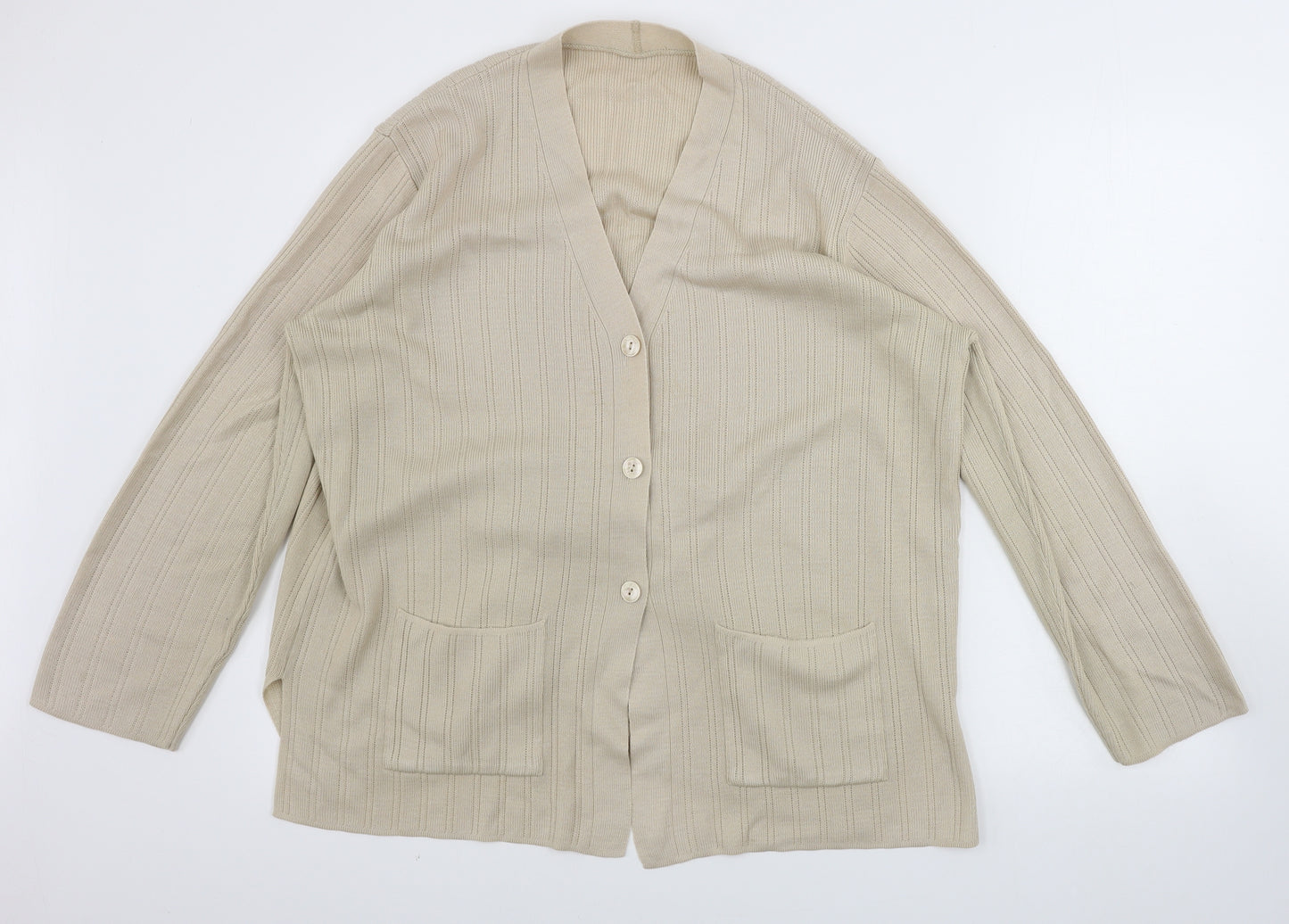 Marks and Spencer  Womens Beige   Cardigan Jumper Size 16