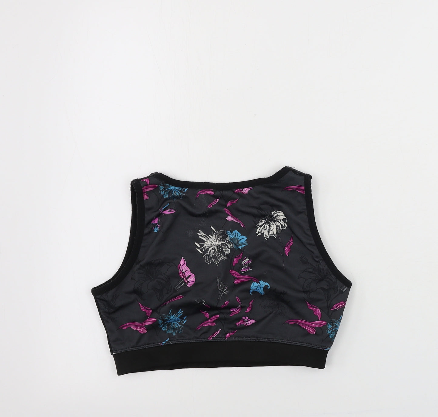 TZ Womens Black Floral  Basic Tank Size S