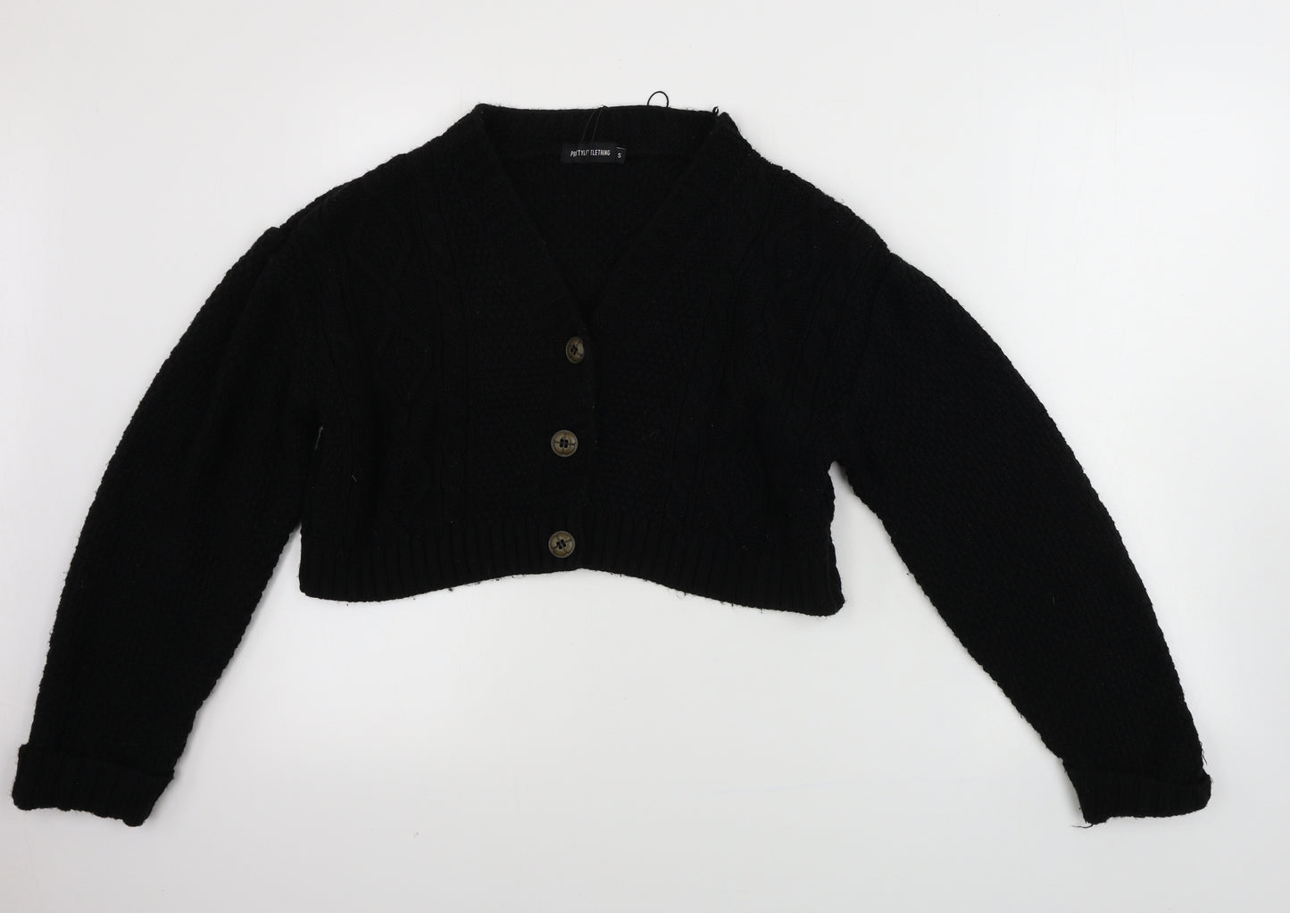 PRETTYLITTLETHING Womens Black   Cardigan Jumper Size S