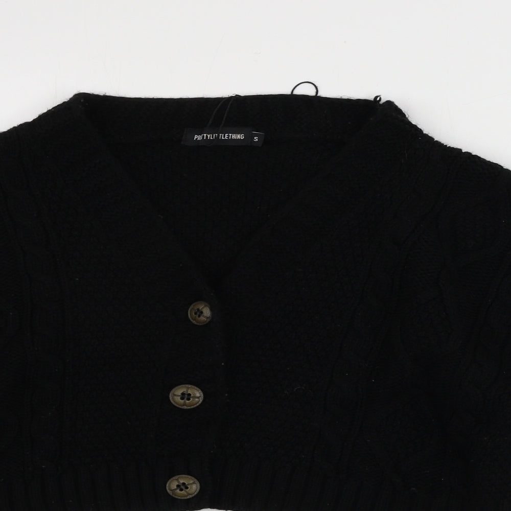 PRETTYLITTLETHING Womens Black   Cardigan Jumper Size S