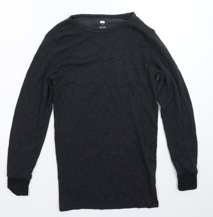 F&F Mens Grey Striped  Pullover Casual Size S