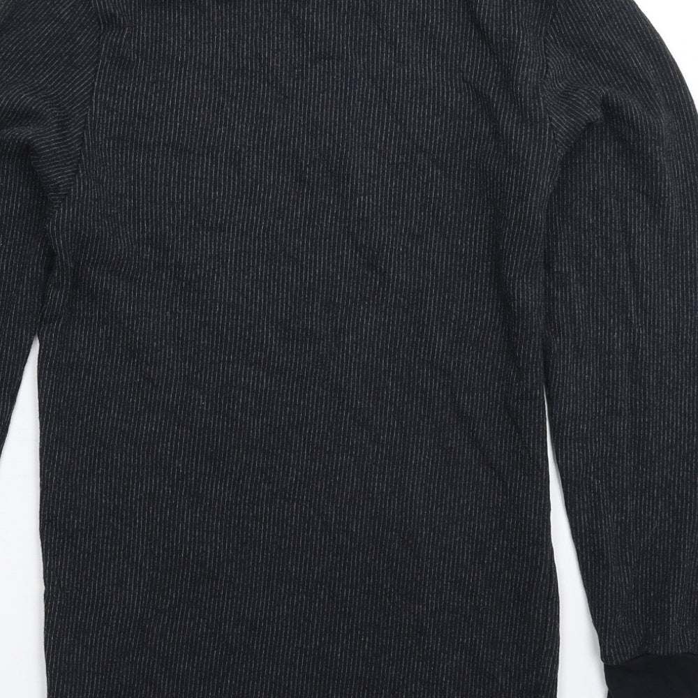 F&F Mens Grey Striped  Pullover Casual Size S