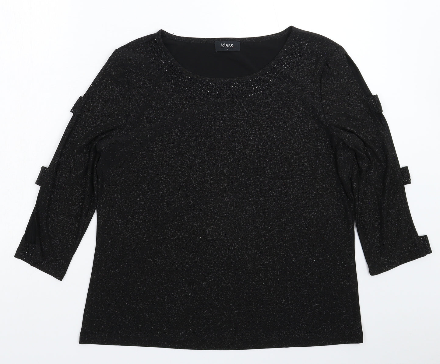 Klass Womens Black   Basic T-Shirt Size L