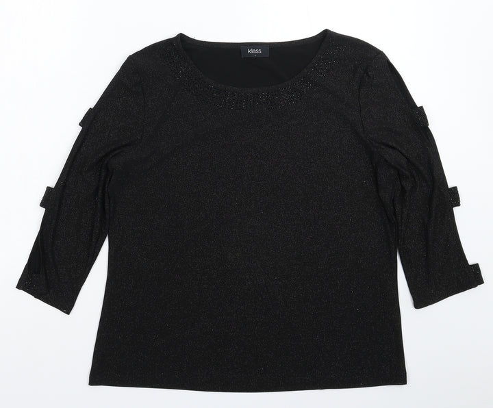 Klass Womens Black   Basic T-Shirt Size L