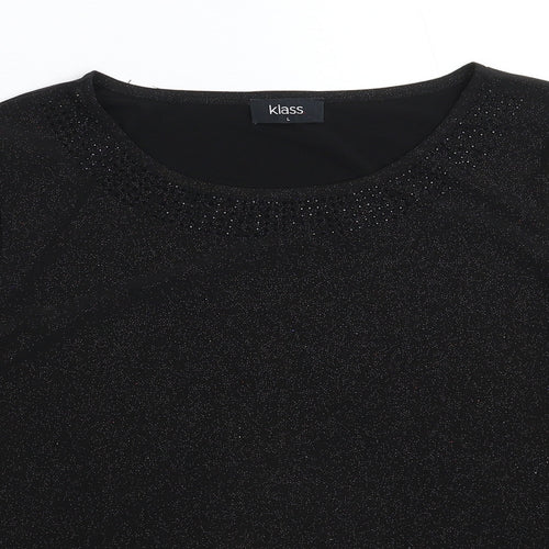 Klass Womens Black   Basic T-Shirt Size L