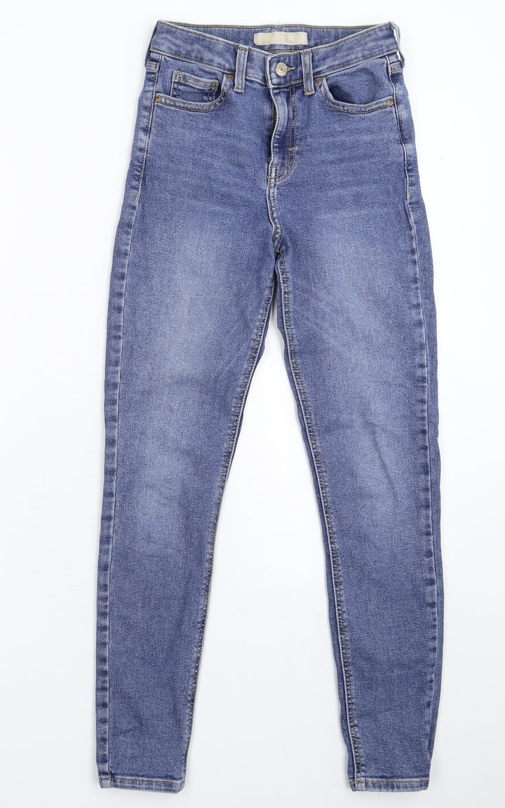 Topshop Womens Blue Denim Skinny Jeans Size 25 in L26 in