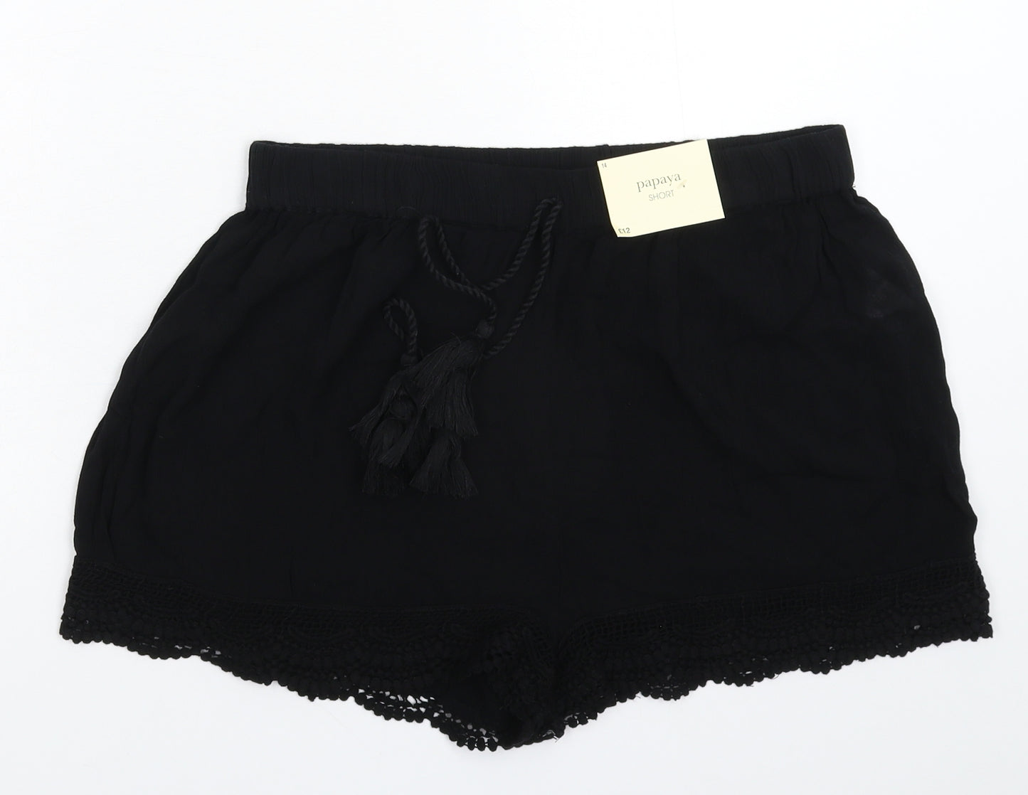 Papaya Womens Black   Hot Pants Shorts Size 14