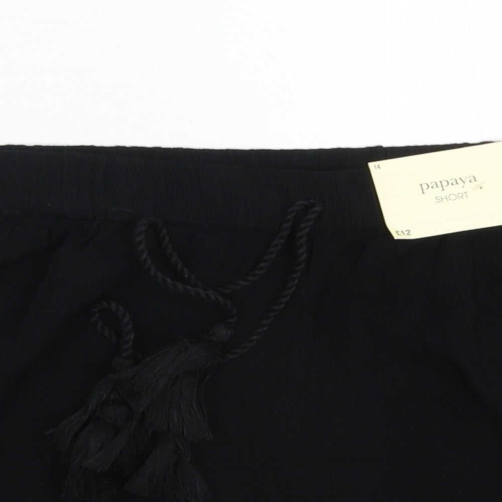 Papaya Womens Black   Hot Pants Shorts Size 14