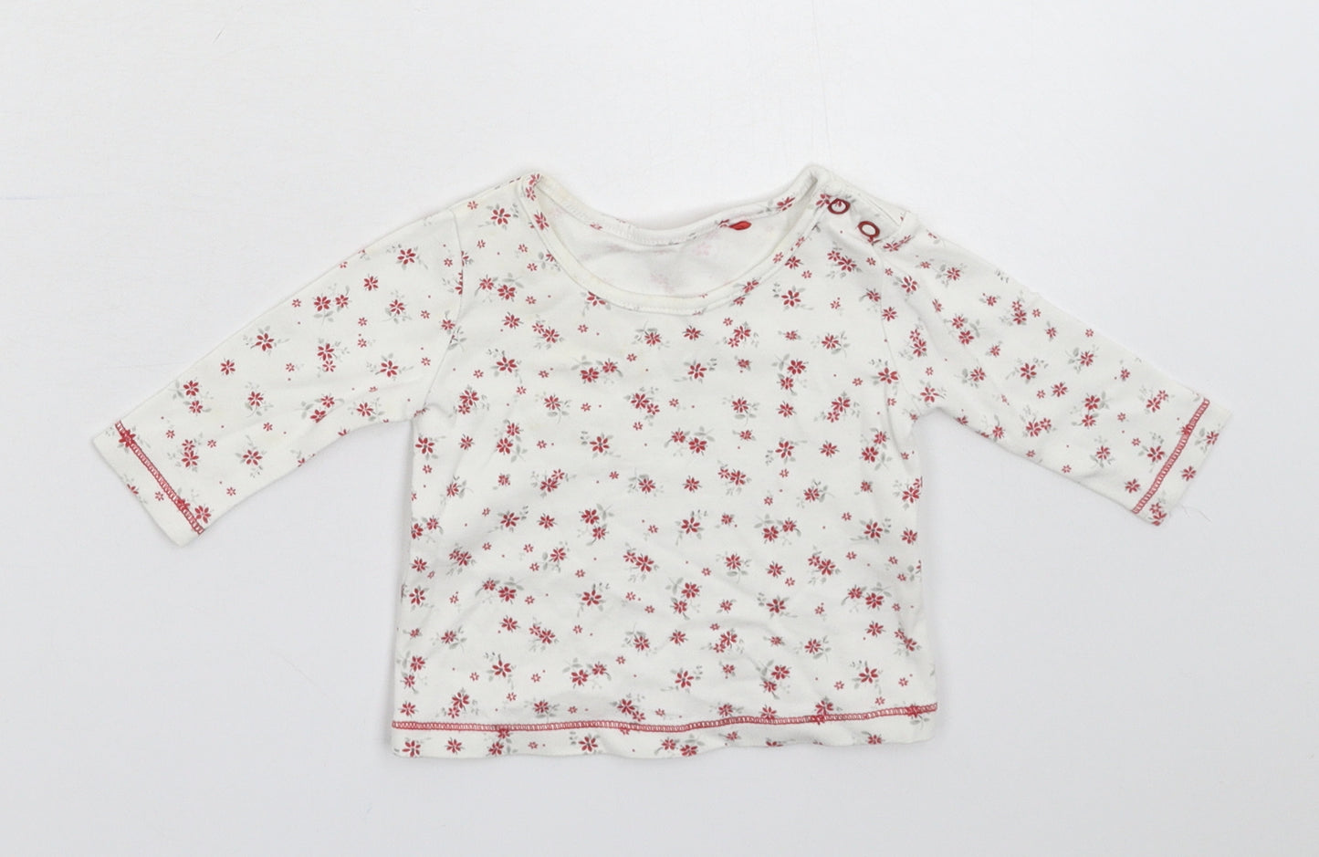 NEXT Baby White Floral  Basic T-Shirt Size 0-3 Months