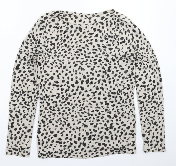 Dorothy Perkins Womens Grey Animal Print Knit Pullover Jumper Size 8