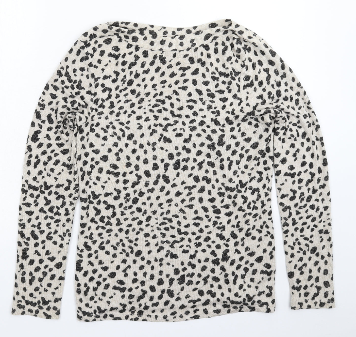 Dorothy Perkins Womens Grey Animal Print Knit Pullover Jumper Size 8