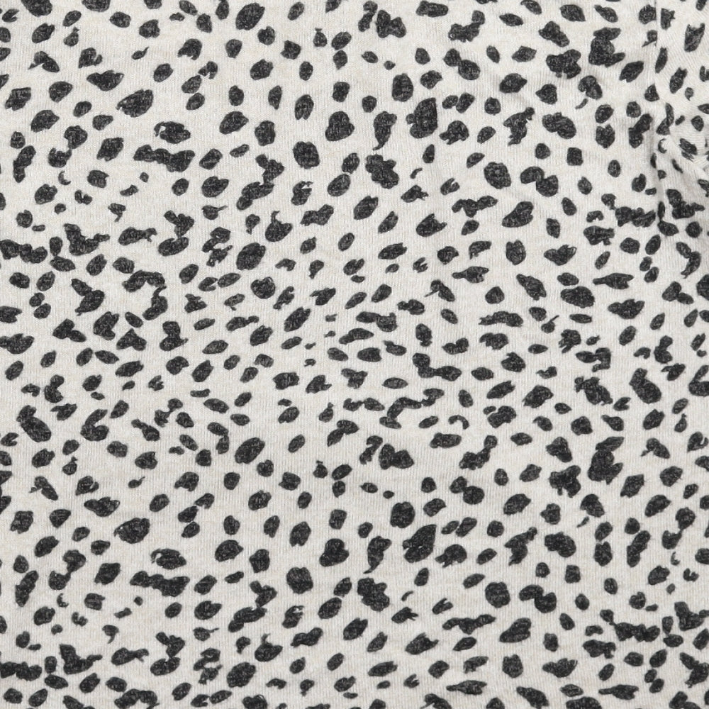 Dorothy Perkins Womens Grey Animal Print Knit Pullover Jumper Size 8