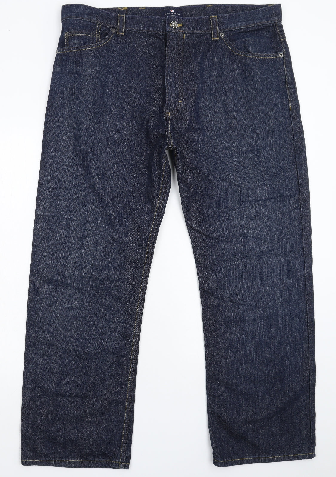 Blue Harbour Mens Blue  Denim Bootcut Jeans Size 20 L29 in